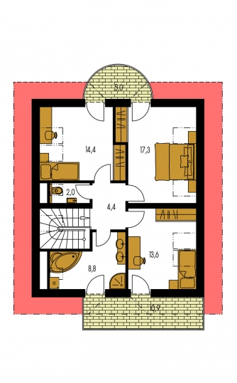 Grundriss des Obergeschosses - MILENIUM 228